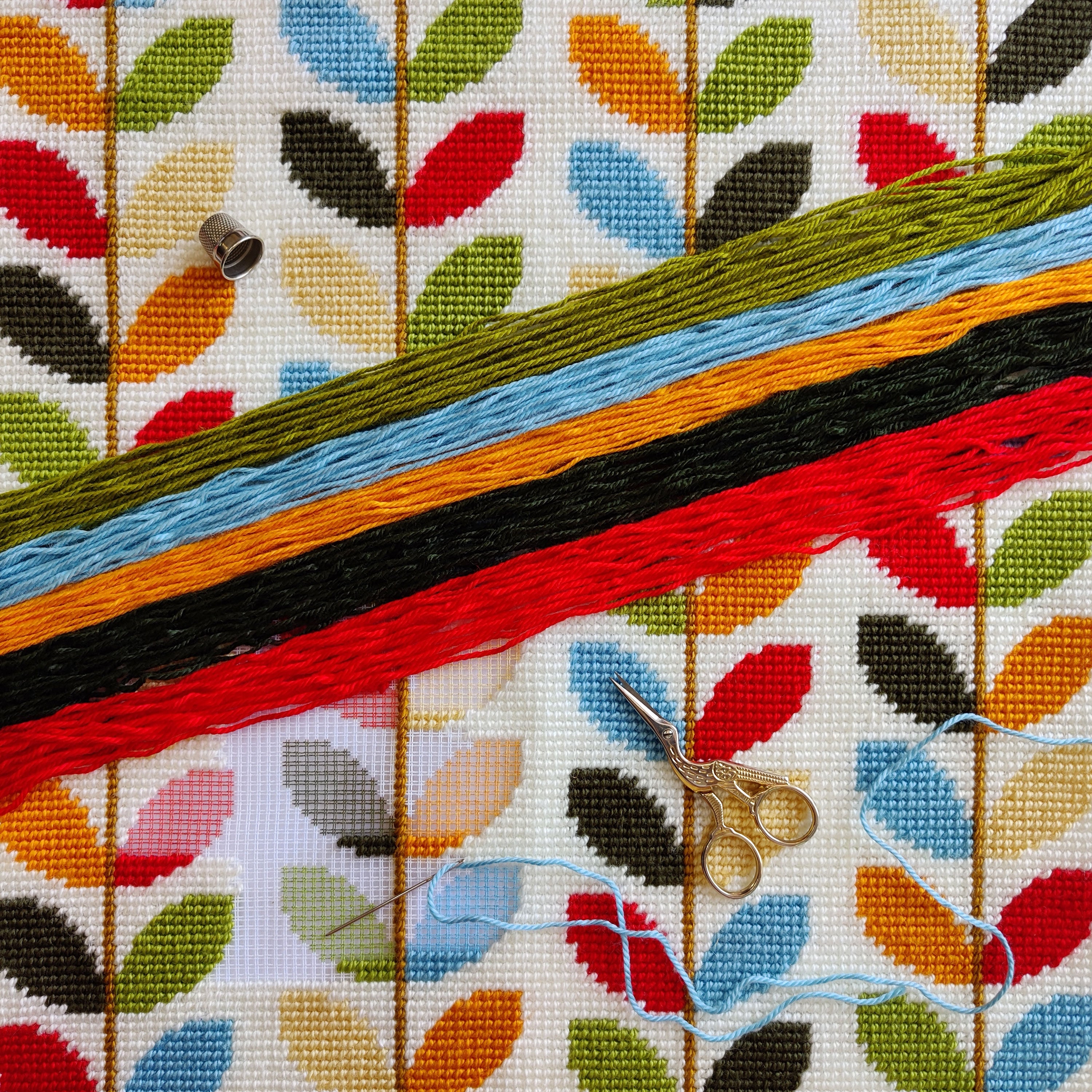 Colors of Autumn — Needlepoint Kit 16″ × 16″ by Brvsk