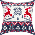 Reindeer Pattern — Stamped Cross Stitch Kit 16″ × 16″ by Brvsk