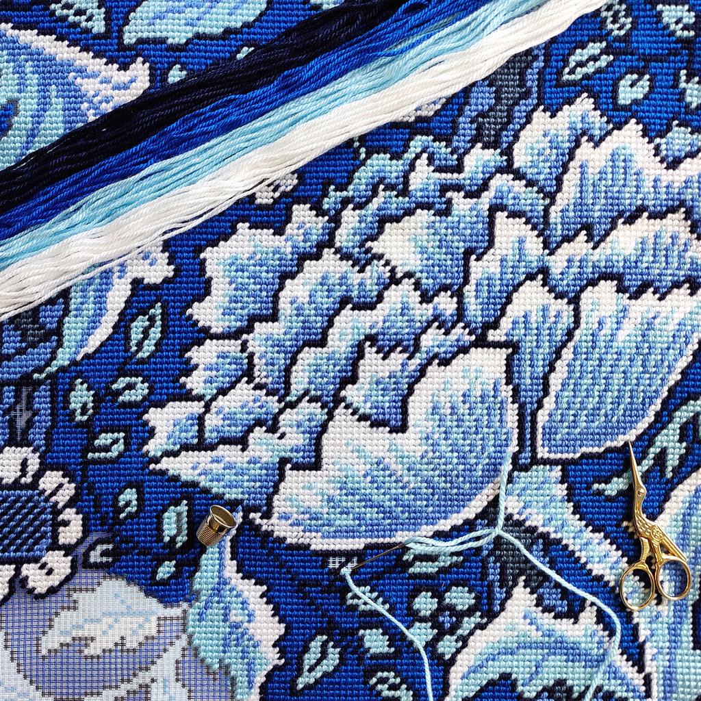 Windrush. Peony — Embroidery Kit 16″ × 16″ by Brvsk