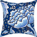 Brvsk Floral Embroidery Kit for Adults and Beginners — Windrush. Peony by William Morris 16″ × 16″ with Clear, Precise Printed Design on Cotton Canvas; Includes 2 Needles, Yarn, and Easy-Read Chart