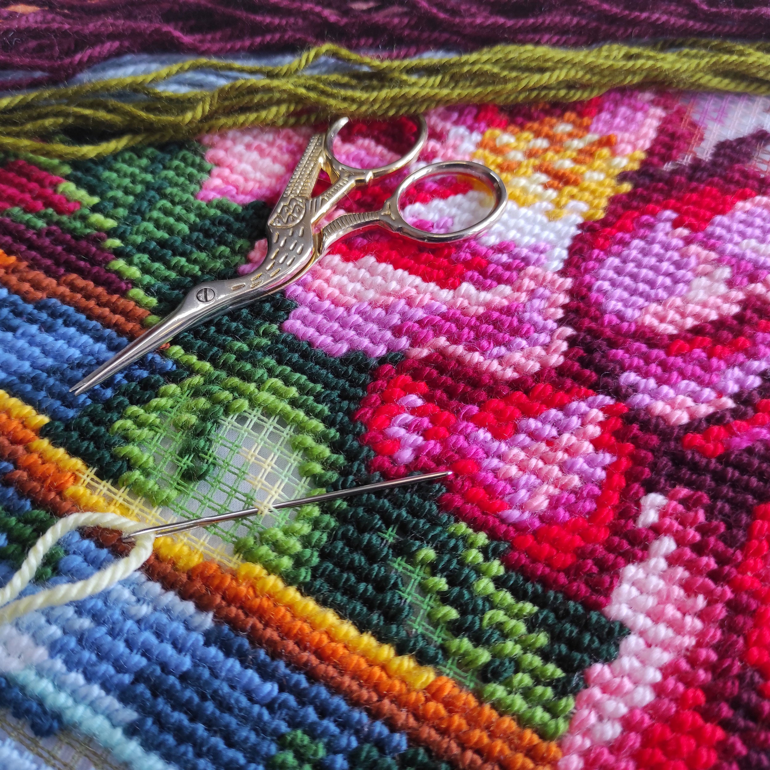 Enchanting Roses — Embroidery Kit 16″ × 16″ by Brvsk