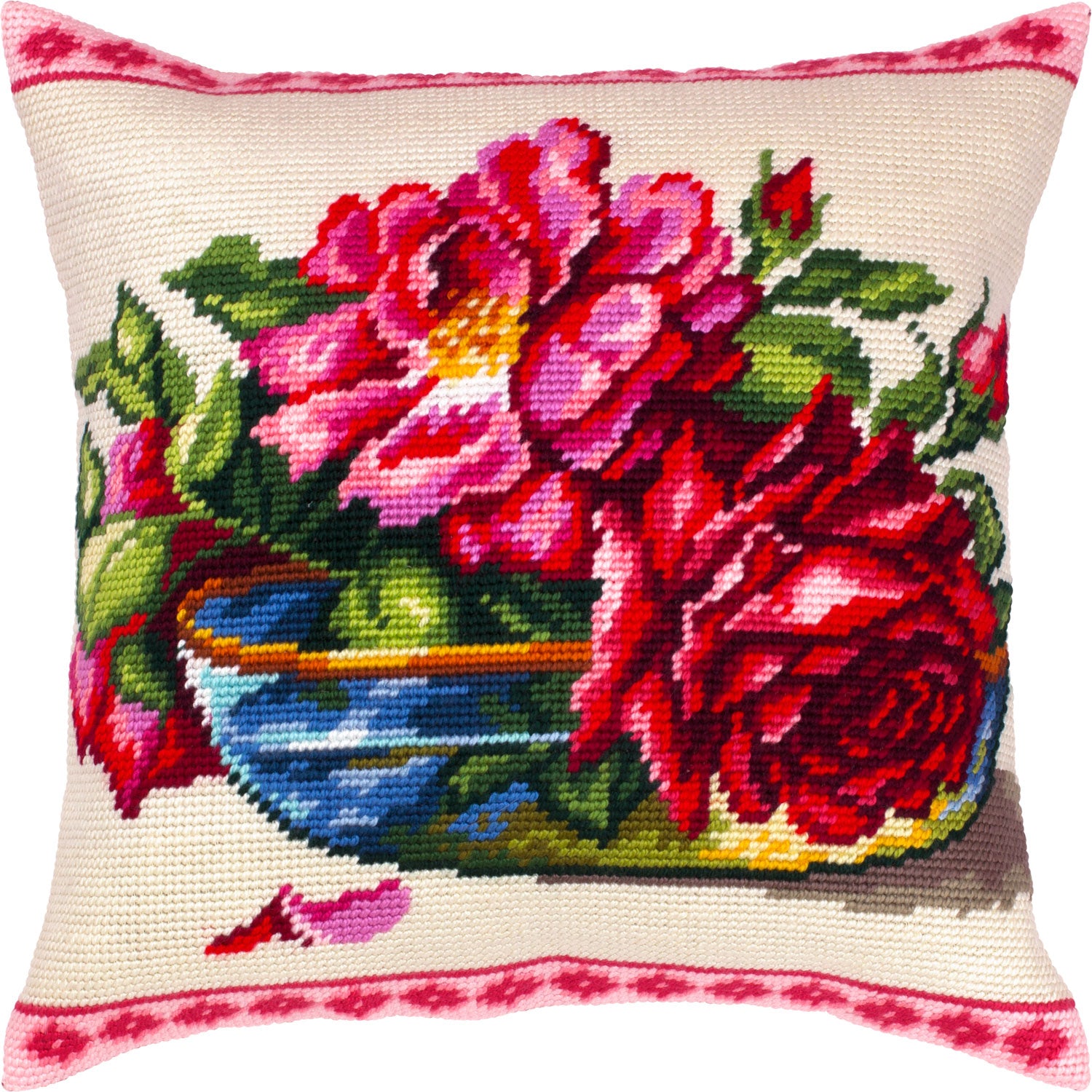 Enchanting Roses — Embroidery Kit 16″ × 16″ by Brvsk