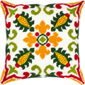 Brvsk Ornamental Stamped Cross-Stitch Kit for Adults and Beginners — Celtic Motifs. Summer 16″ × 16″ with Clear, Precise Printed Design on Cotton Canvas; Includes 2 Needles, Yarn, and Easy-Read Chart