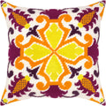 Brvsk Ornamental Needlepoint Kit for Adults and Beginners — Celtic Motifs. Fall 16″ × 16″ with Clear, Precise Printed Design on Cotton Canvas; Includes 2 Needles, Yarn, and Easy-Read Chart