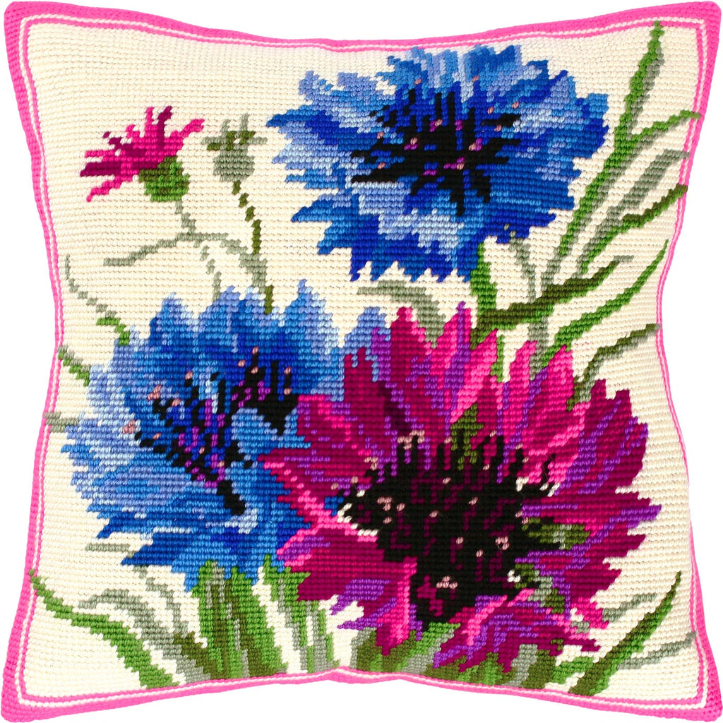 Cornflowers — Needlepoint Kit 16″ × 16″ by Brvsk