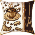 Breakfast in Paris — Needlepoint Kit 16″ × 16″ by Brvsk