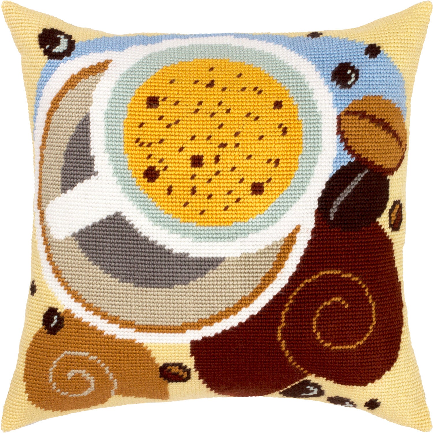 Cappuccino — Stamped Cross Stitch Kit 16″ × 16″ by Brvsk