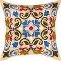 Brvsk Ornamental Needlepoint Kit for Adults and Beginners — Byzantine 16″ × 16″ with Clear, Precise Printed Design on Cotton Canvas; Includes 2 Needles, Yarn, and Easy-Read Chart