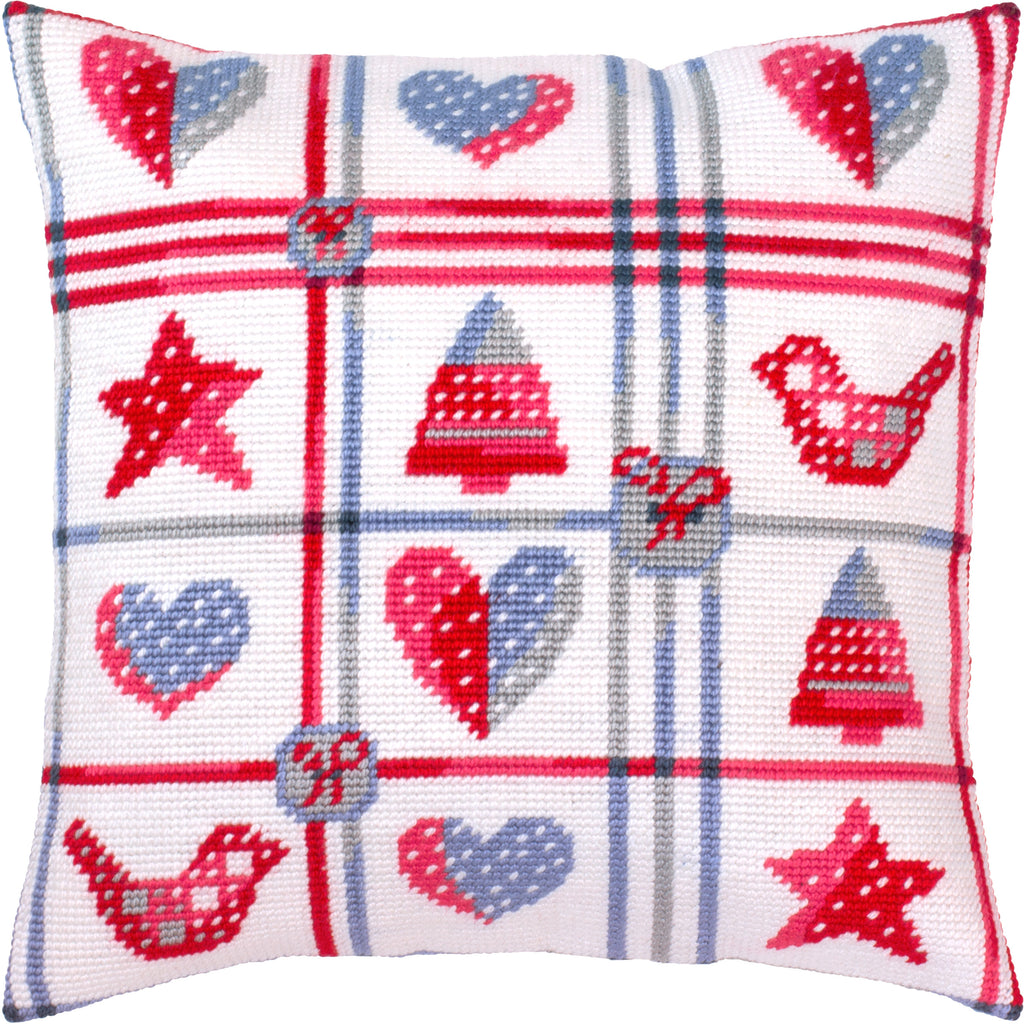 Christmas Patchwork Magic — Stamped Cross Stitch Kit 16″ × 16″ by Brvsk