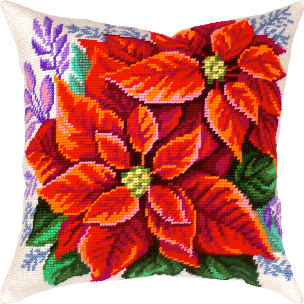 Poinsettia — Embroidery Kit 16″ × 16″ by Brvsk