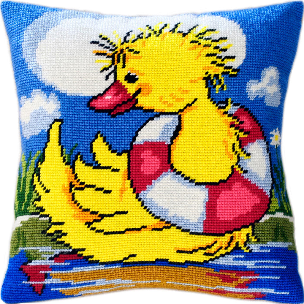 Duckling the Sailor — Stamped Cross Stitch Kit 16″ × 16″ by Brvsk