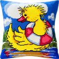 Duckling the Sailor — Stamped Cross Stitch Kit 16″ × 16″ by Brvsk