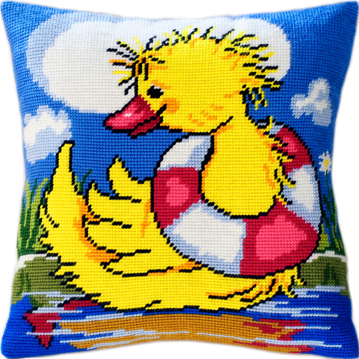 Duckling the Sailor — Stamped Cross Stitch Kit 16″ × 16″ by Brvsk