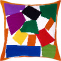 Brvsk Abstract Embroidery Kit for Adults and Beginners — The Snail by Henri Matisse 16″ × 16″ with Clear, Precise Printed Design on Cotton Canvas; Includes 2 Needles, Yarn, and Easy-Read Chart