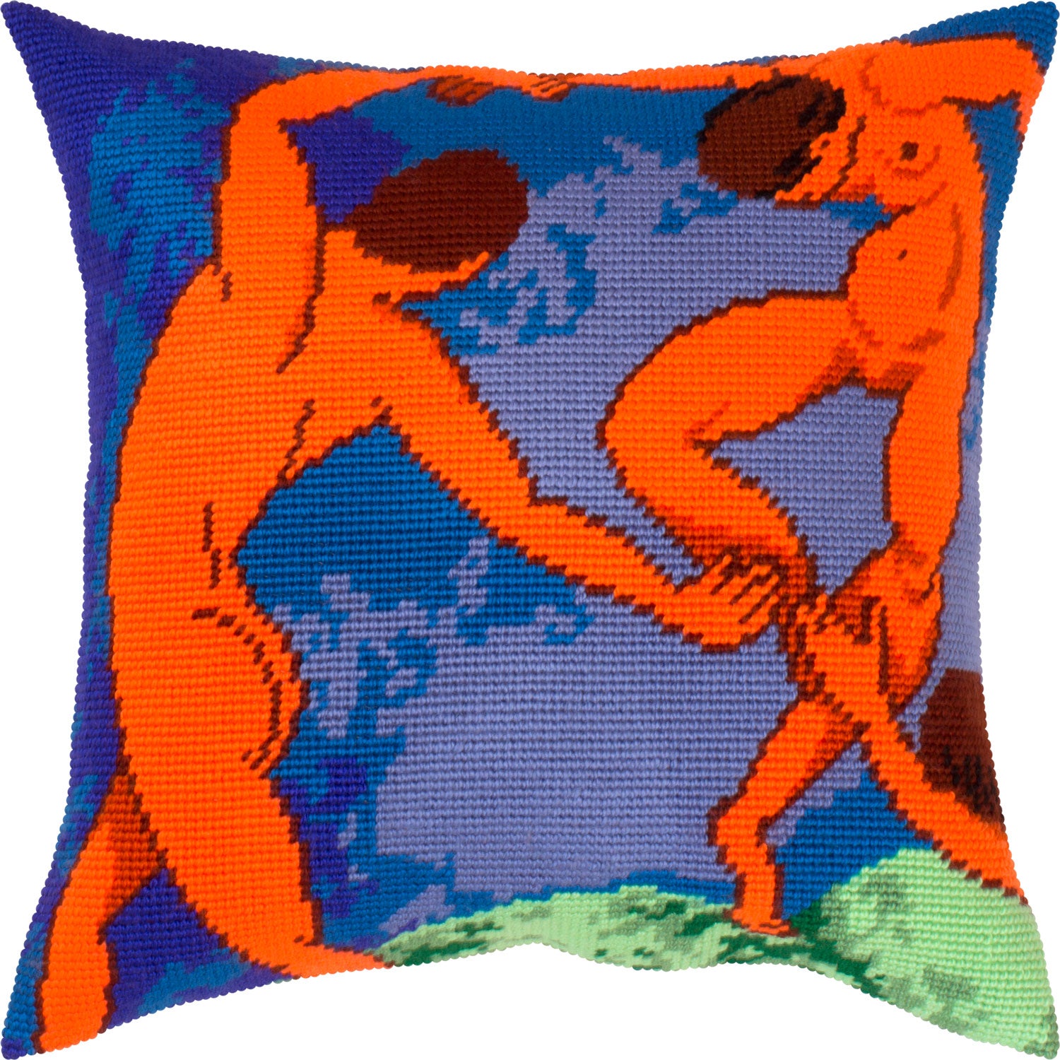 Brvsk Needlepoint Kit for Adults and Beginners — Dance by Henri Matisse 16″ × 16″ with Clear, Precise Printed Design on Cotton Canvas; Includes 2 Needles, Yarn, and Easy-Read Chart