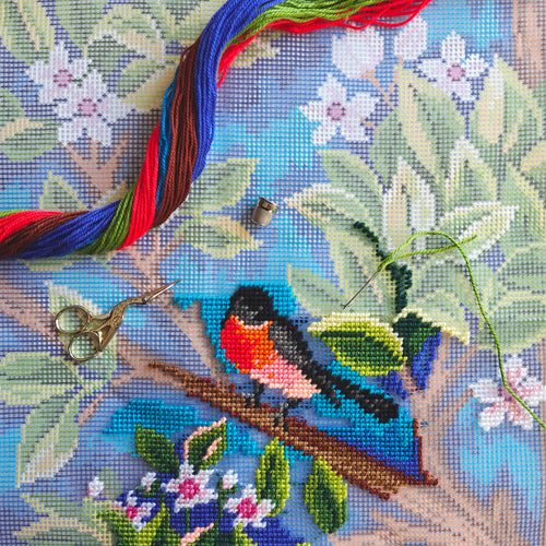 Bullfinch — Needlepoint Kit 16″ × 16″ by Brvsk