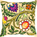 Brvsk Floral Embroidery Kit for Adults and Beginners — Wild Strawberries. Tree by John Henry Dearle 16″ × 16″ with Clear, Precise Printed Design on Cotton Canvas; Includes Needles and Yarn
