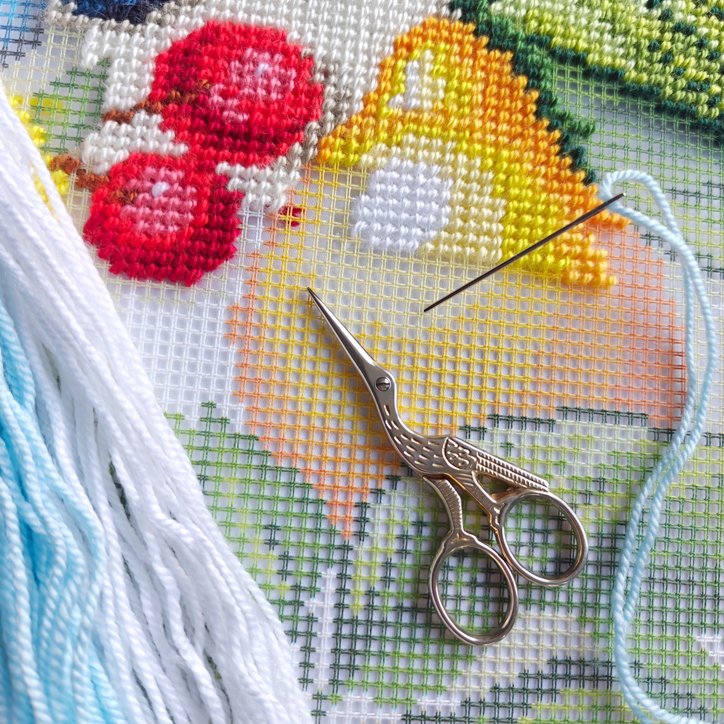 Fruity Fiesta — Needlepoint Kit 16″ × 16″ by Brvsk