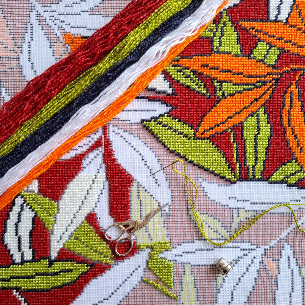 Colors of autumn — Stamped Cross Stitch Kit 16″ × 16″ by Brvsk