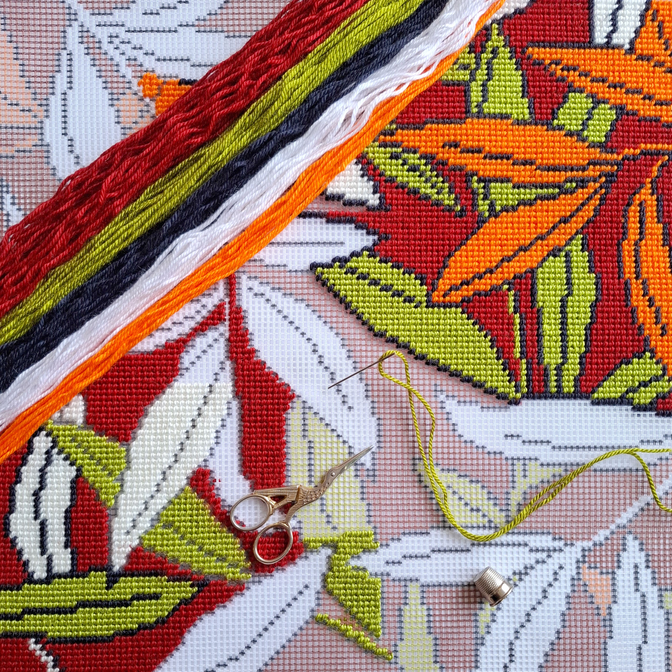 Colors of autumn — Stamped Cross Stitch Kit 16″ × 16″ by Brvsk