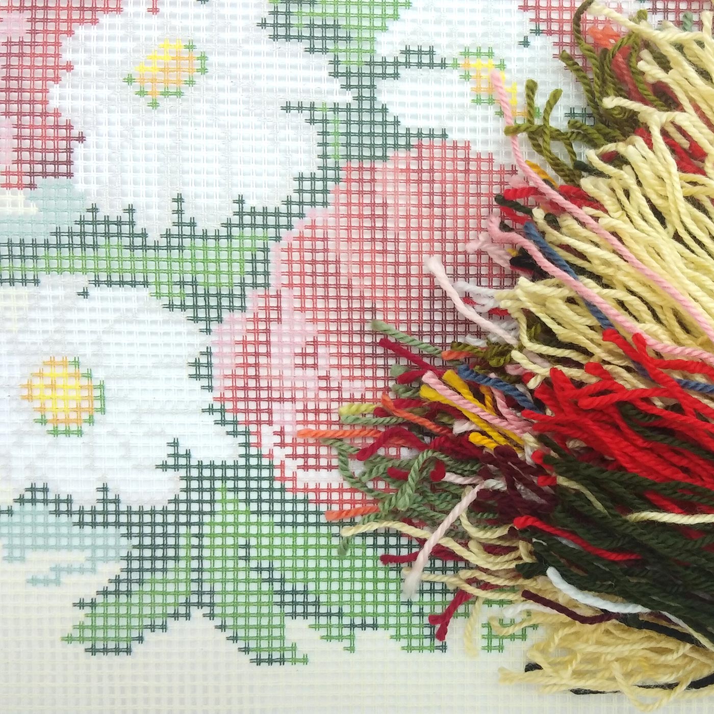 Poppies and Daisies — Embroidery Kit 16″ × 16″ by Brvsk