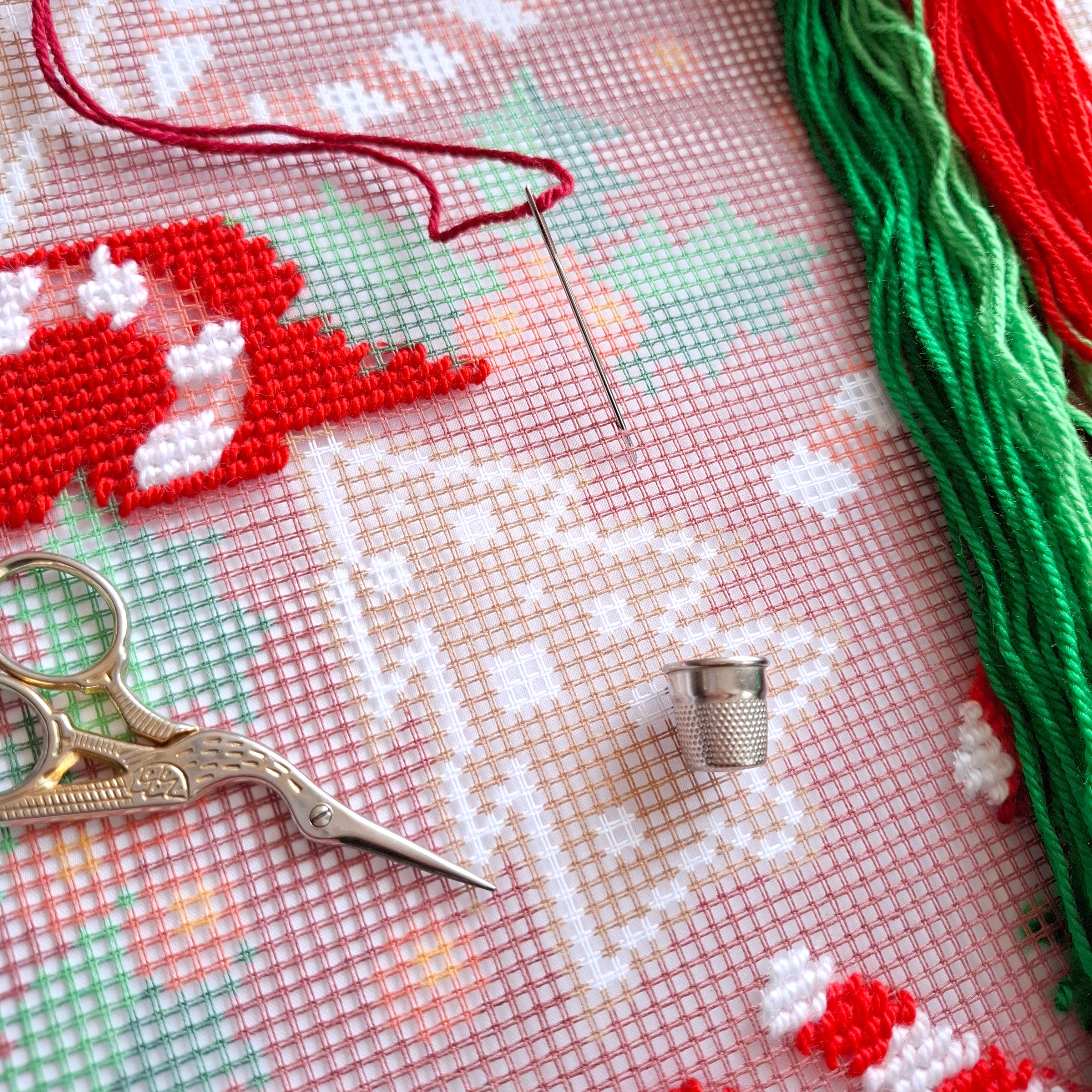 Magical Christmas — Stamped Cross Stitch Kit 16″ × 16″ by Brvsk
