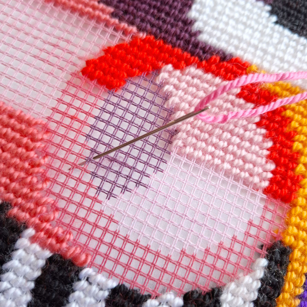 Vivid Women in Abstract — Stamped Cross Stitch Kit 16″ × 16″ by Brvsk