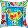 Brvsk Farmhouse Embroidery Kit for Adults and Beginners — Rustic Kitchen Charm: Hen 16″ × 16″ with Clear, Precise Printed Design on Cotton Canvas; Includes 2 Needles, Yarn, and Easy-Read Chart