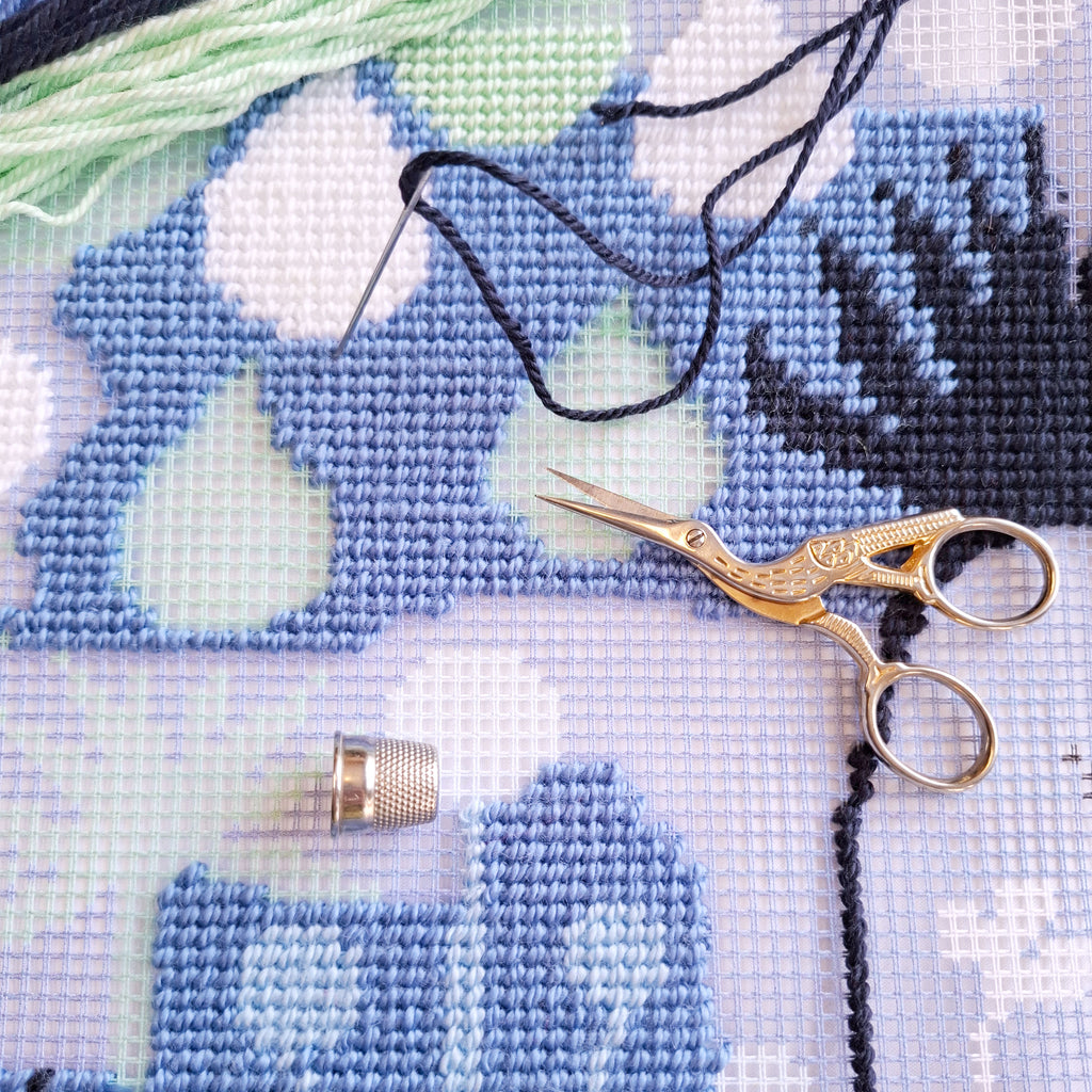 Morning dew — Stamped Cross Stitch Kit 16″ × 16″ by Brvsk