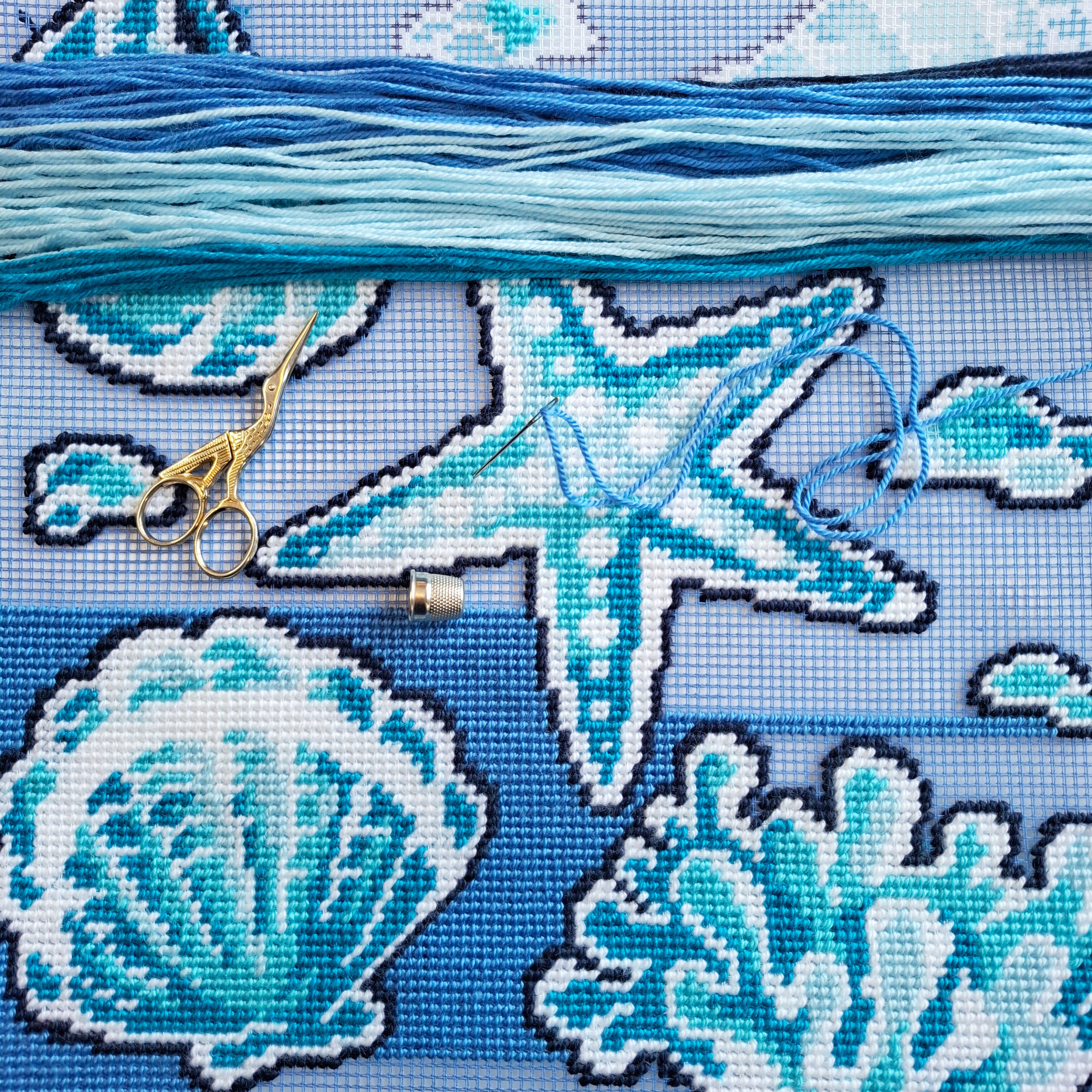 Ocean Treasures — Embroidery Kit 16″ × 16″ by Brvsk