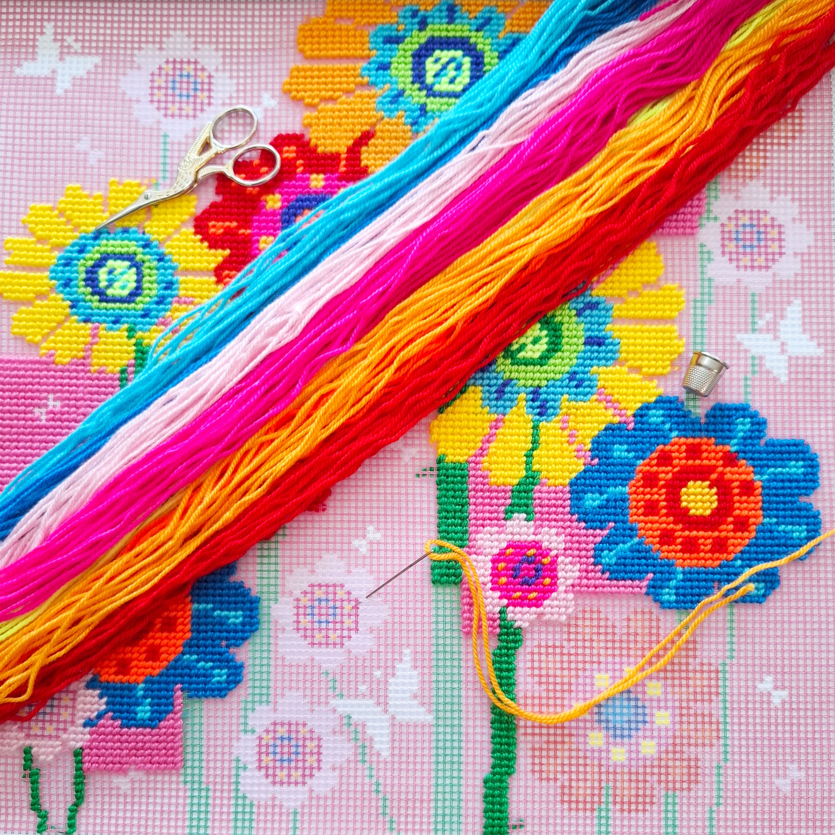 Enchanted Garden — Needlepoint Kit 16″ × 16″ by Brvsk