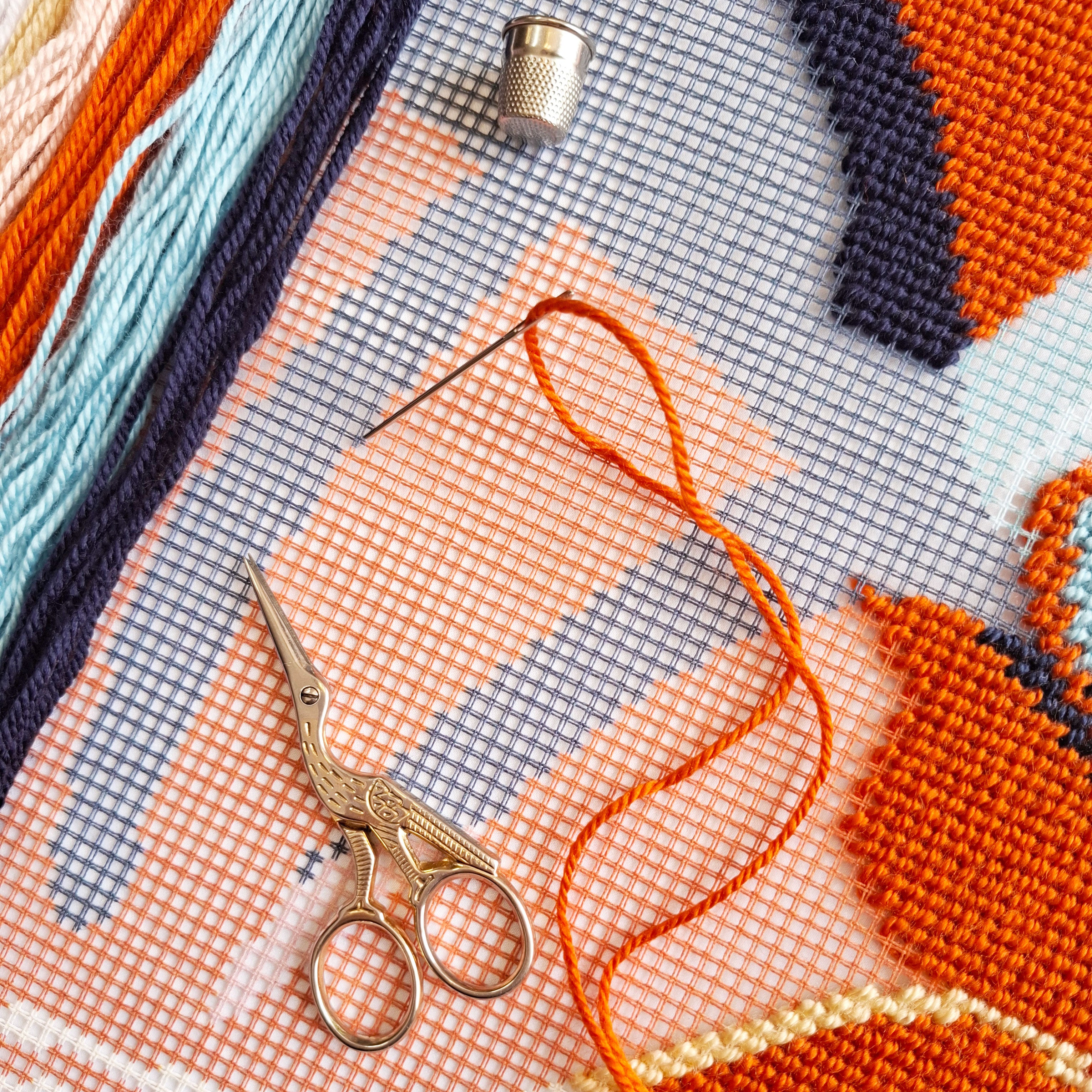 Warm evening — Embroidery Kit 16″ × 16″ by Brvsk