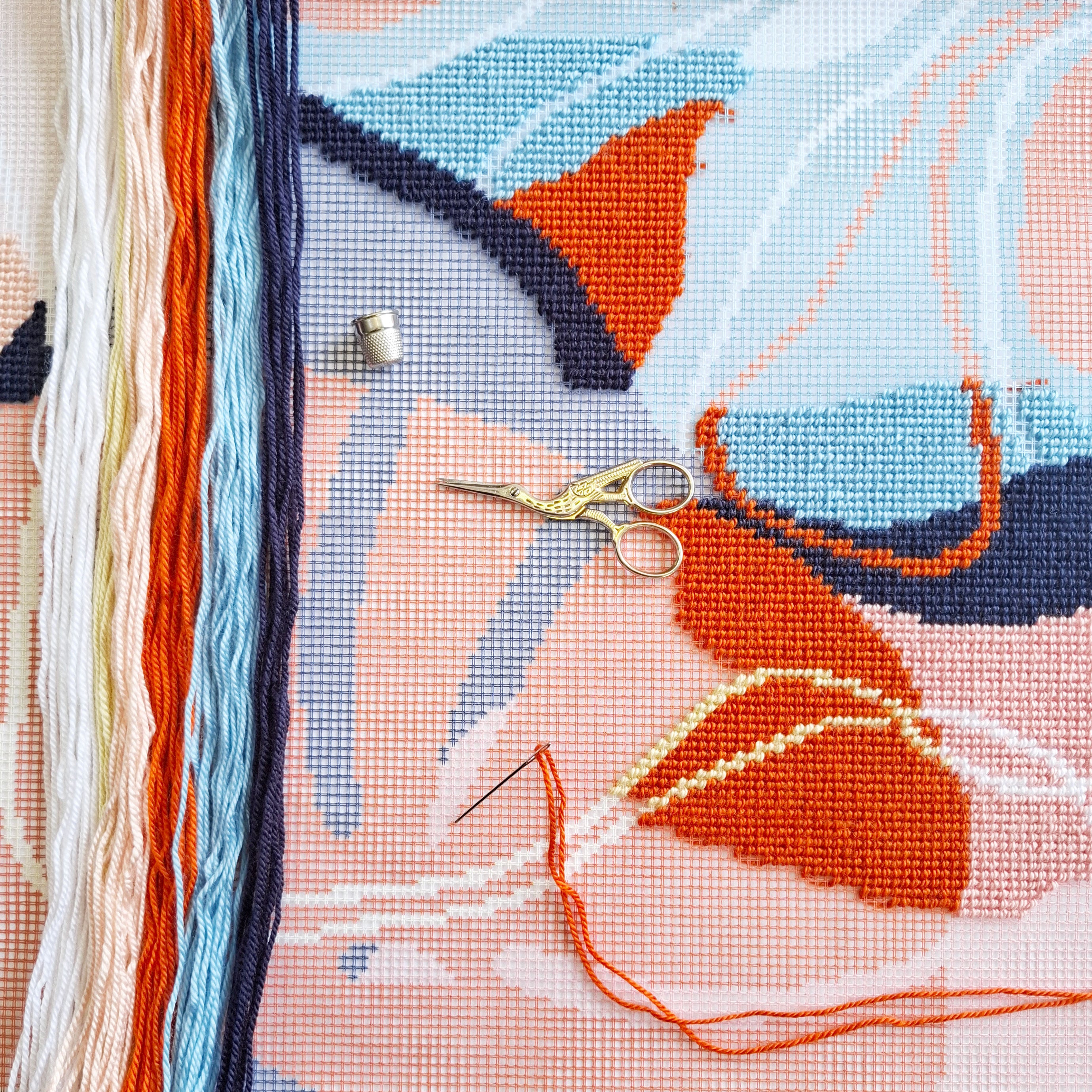 Warm evening — Embroidery Kit 16″ × 16″ by Brvsk