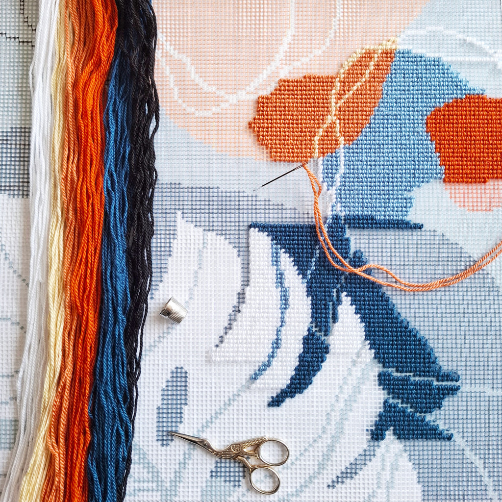 Tropical breeze — Needlepoint Kit 16″ × 16″ by Brvsk