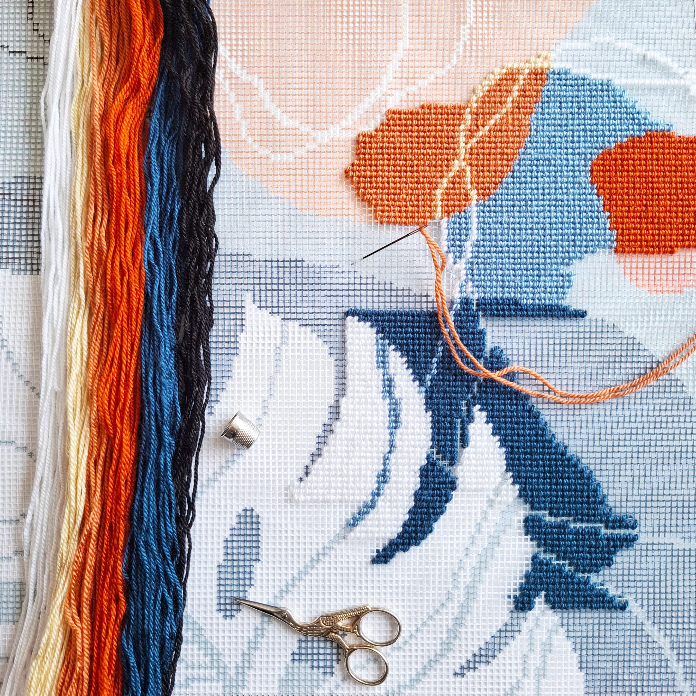 Tropical breeze — Needlepoint Kit 16″ × 16″ by Brvsk