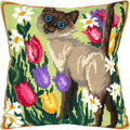 Siamese Cat — Needlepoint Kit 16″ × 16″ by Brvsk