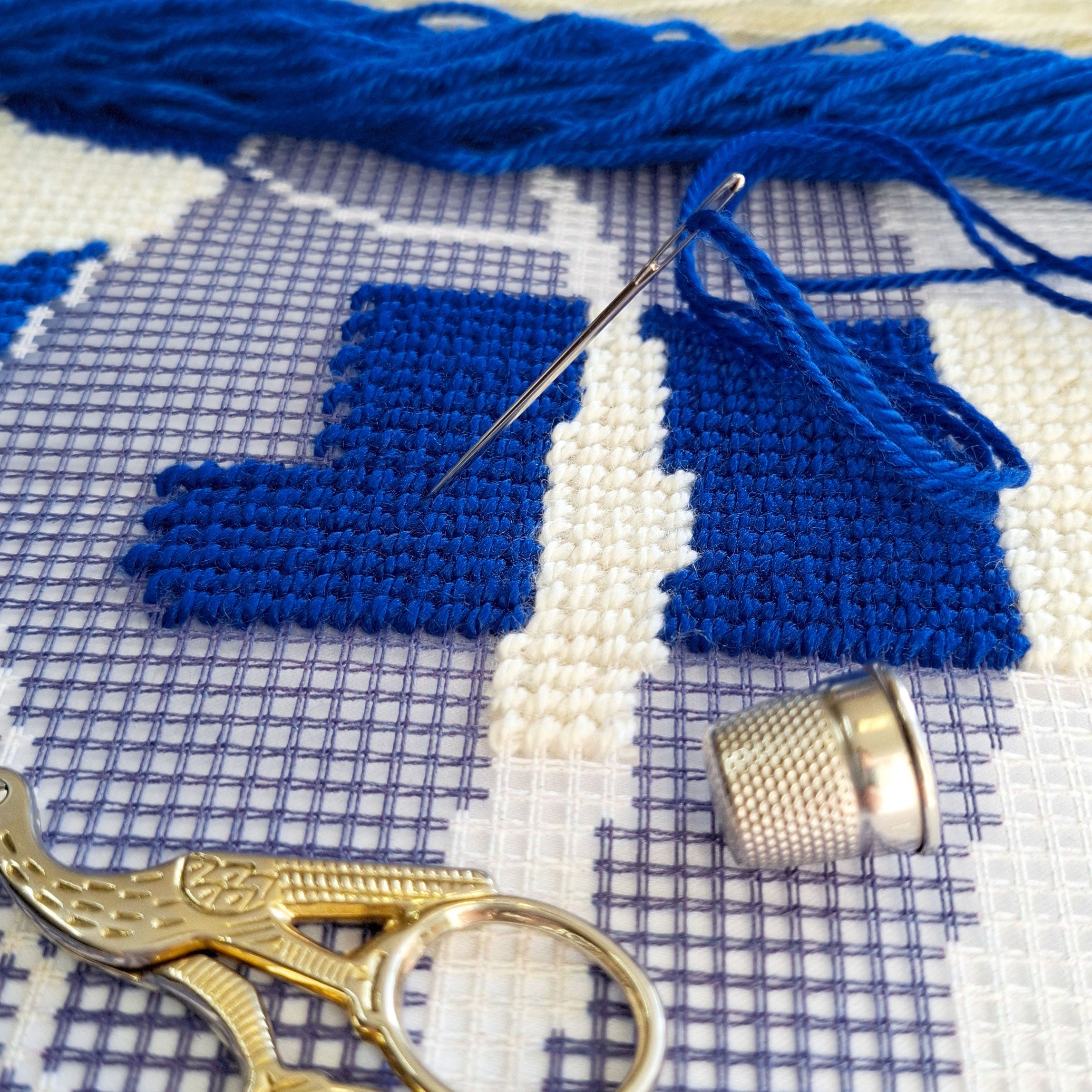 Blue Nude — Needlepoint Kit 16″ × 16″ by Brvsk