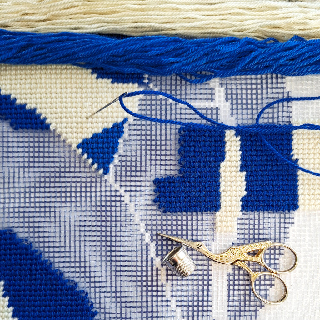 Blue Nude — Needlepoint Kit 16″ × 16″ by Brvsk
