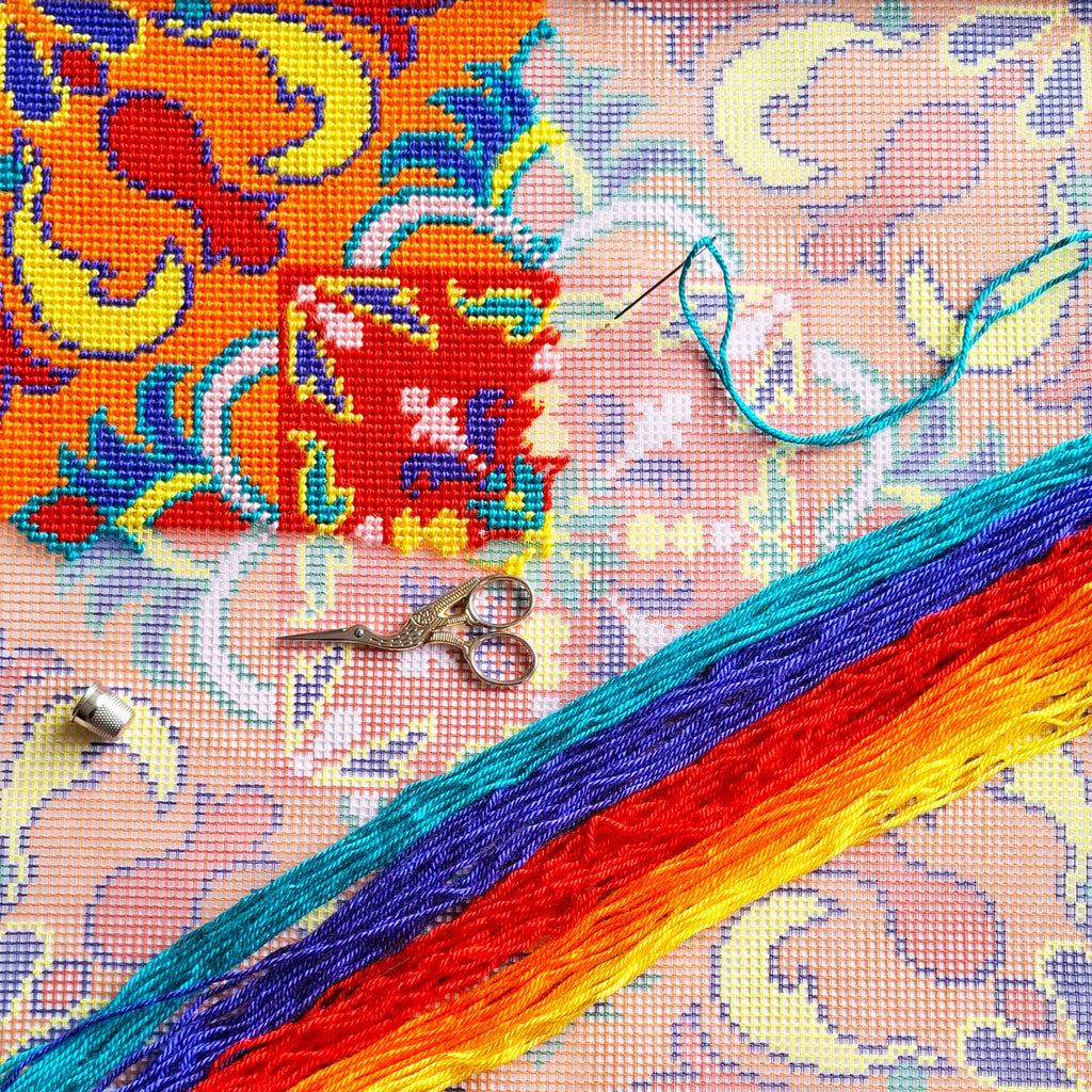 Sun Talisman — Stamped Cross Stitch Kit 16″ × 16″ by Brvsk