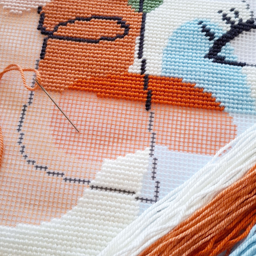 Mysterious look — Embroidery Kit 16″ × 16″ by Brvsk