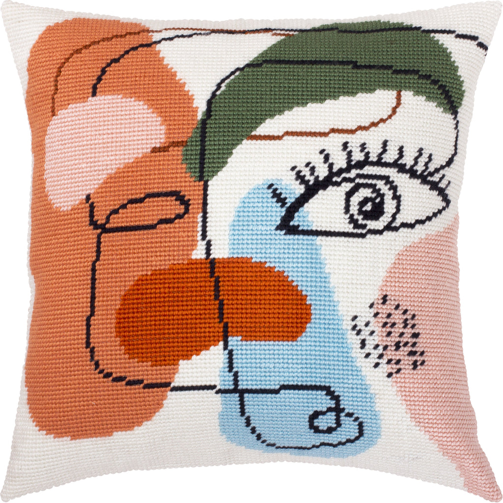 Mysterious look — Embroidery Kit 16″ × 16″ by Brvsk
