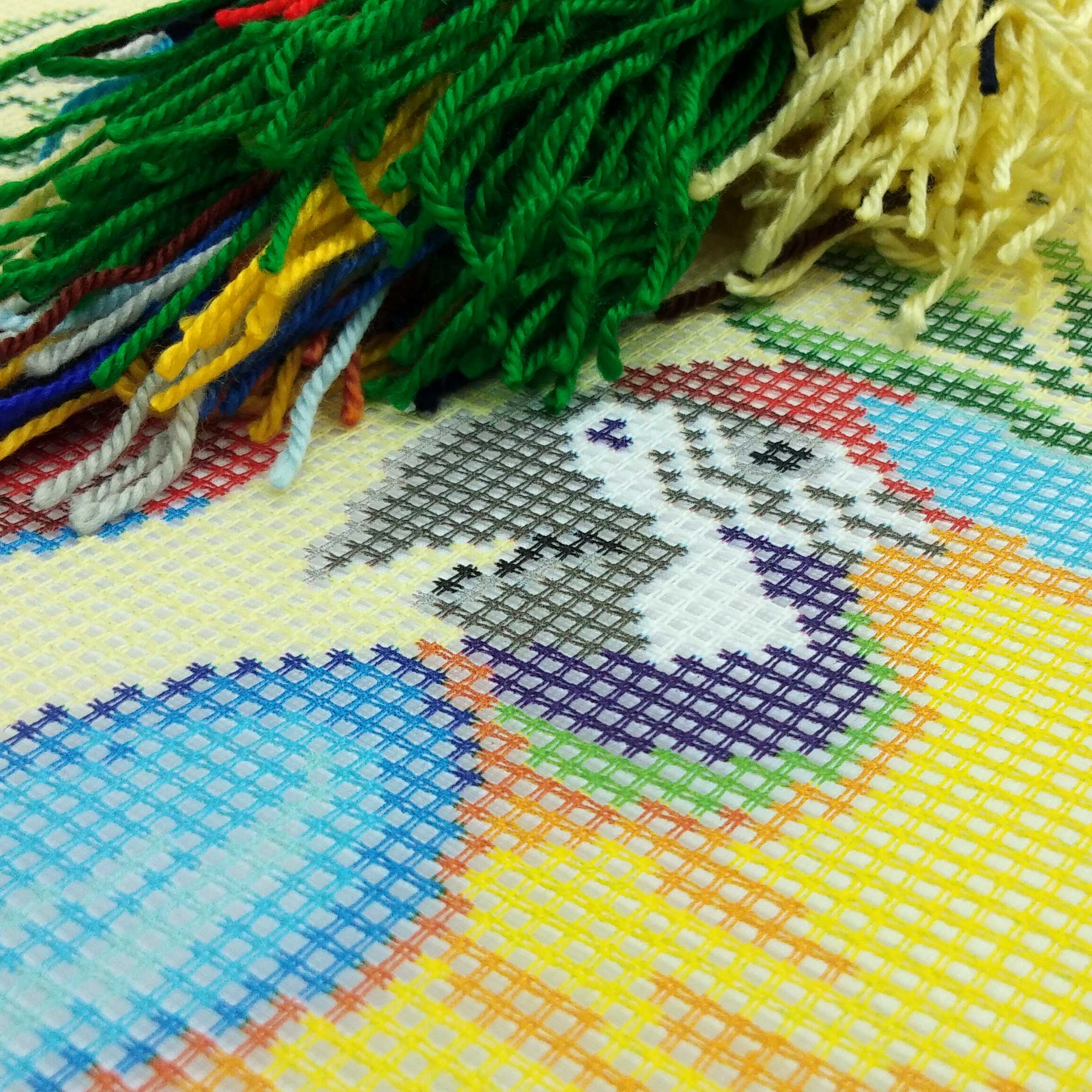 Two Parrots — Needlepoint Kit 16″ × 16″ by Brvsk