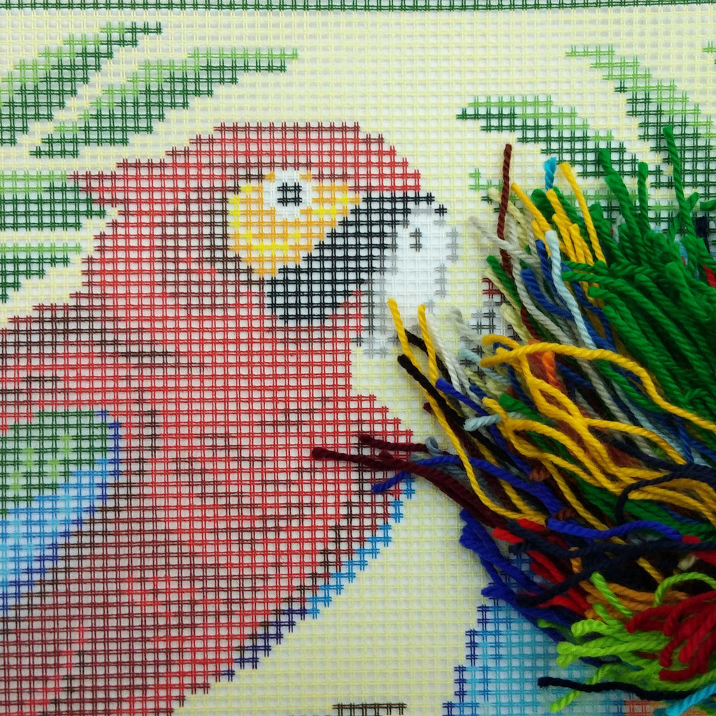 Two Parrots — Needlepoint Kit 16″ × 16″ by Brvsk