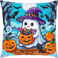 Brvsk Needlepoint Pillow Kit — Trick-or-Treat Ghost, 16″ × 16″