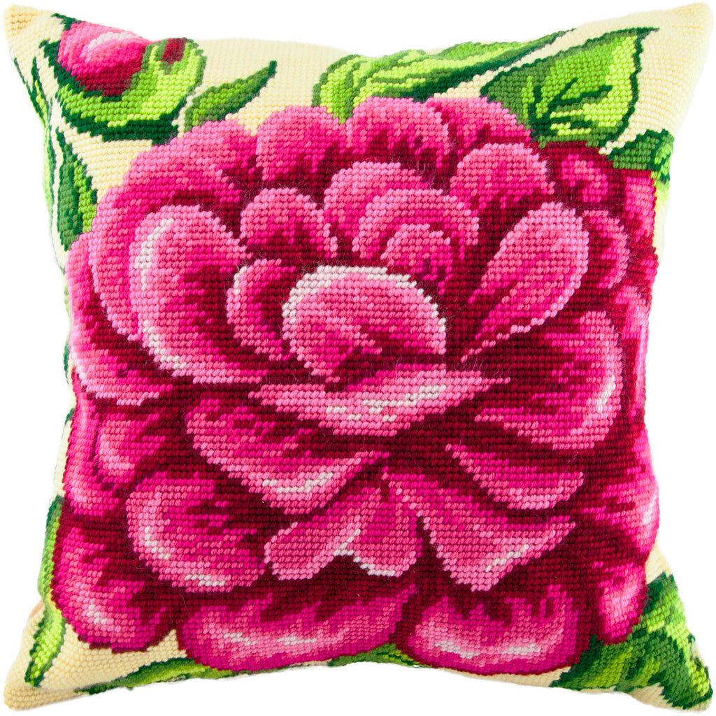 Peony — Stamped Cross Stitch Kit 16″ × 16″ by Brvsk