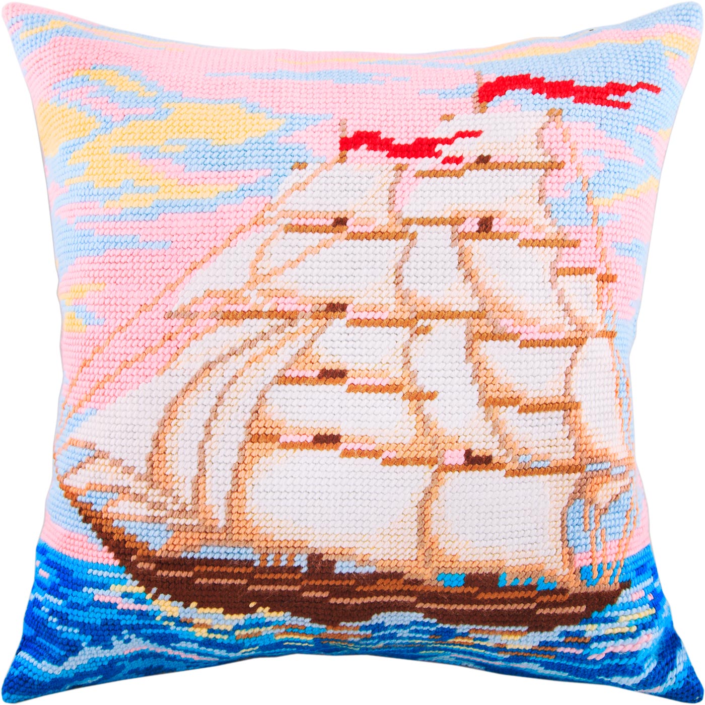 Sailing Ship — Embroidery Kit 16″ × 16″ by Brvsk