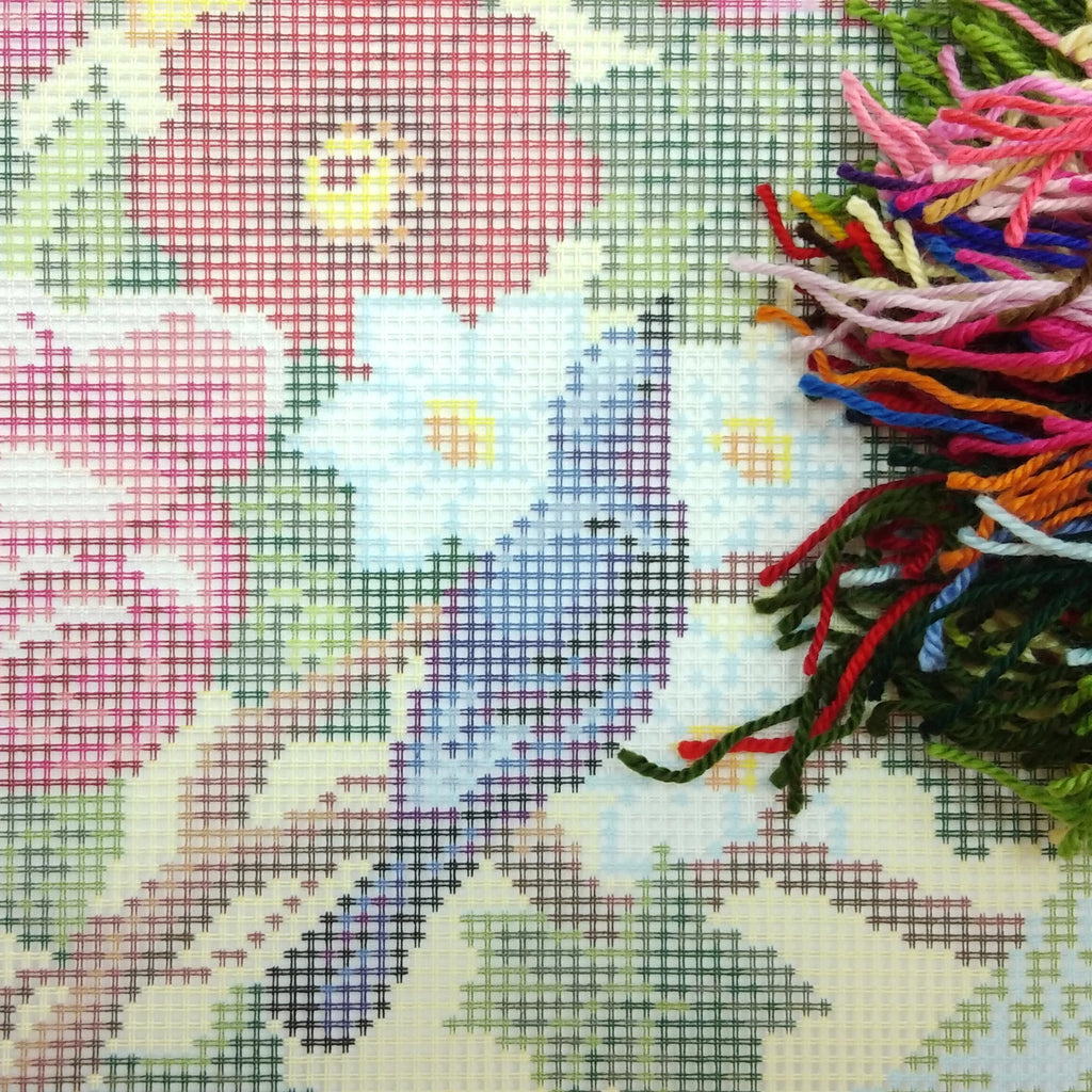 Nightingale in Flowers — Stamped Cross Stitch Kit 16″ × 16″ by Brvsk