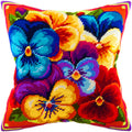 Rainbow of Violas — Stamped Cross Stitch Kit 16″ × 16″ by Brvsk