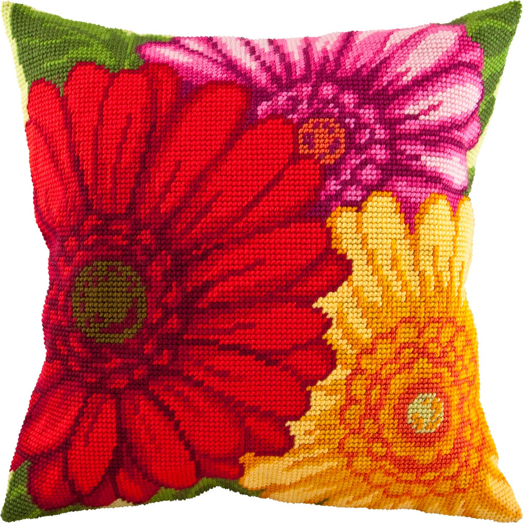 Gerbera — Needlepoint Kit 16″ × 16″ by Brvsk