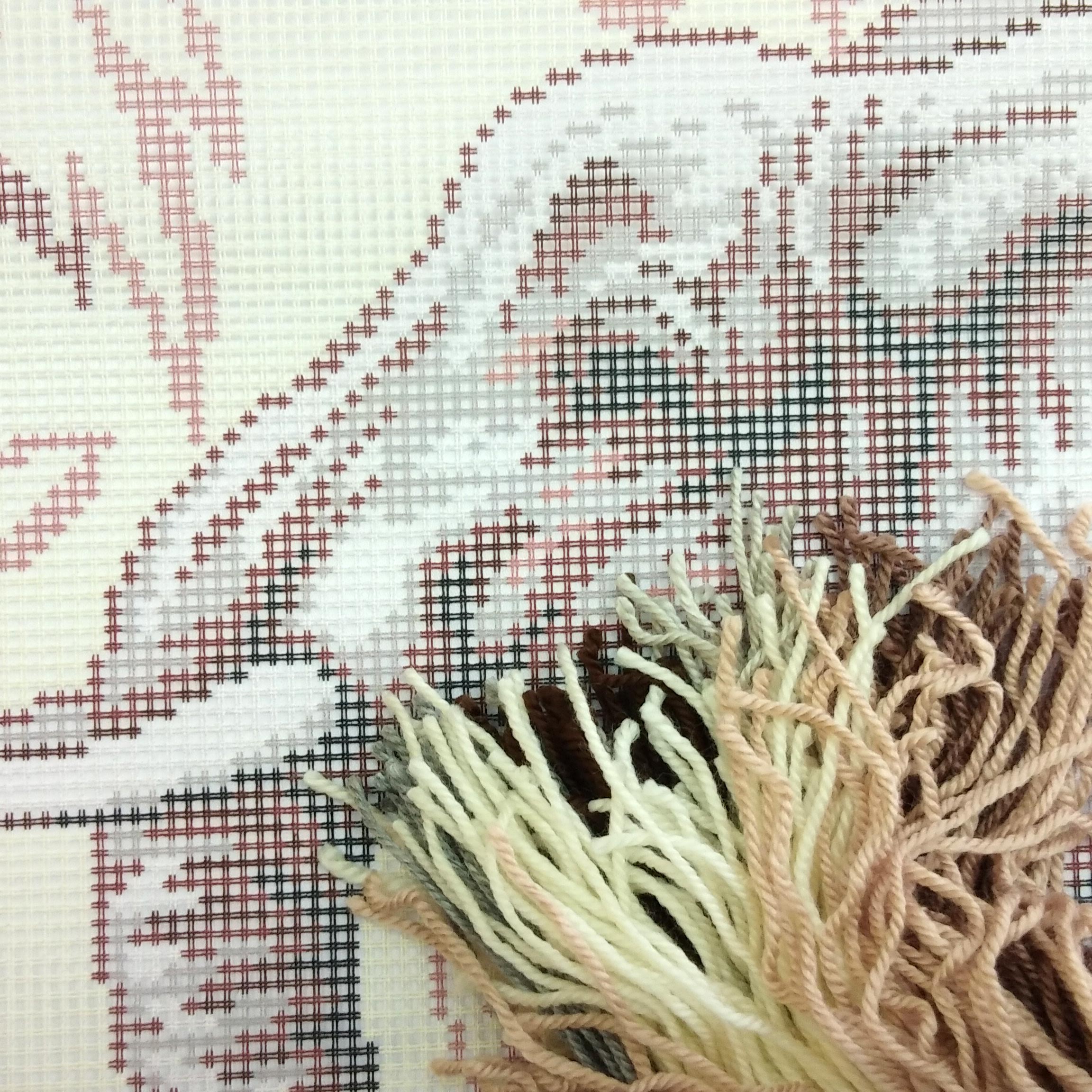 Brvsk Ferine Needlepoint Kit for Adults and Beginners — Elephant 16″ × 16″ with Clear, Precise Printed Design on Cotton Canvas; Includes 2 Needles, Yarn, and Easy-Read Chart